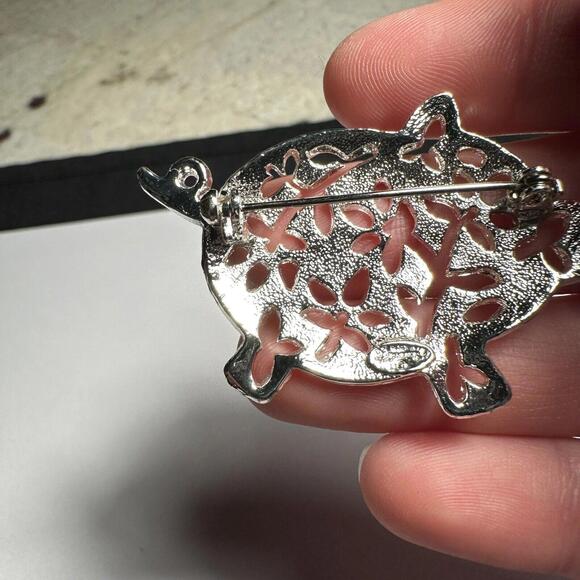 Signed Danecraft Pig Piggy Brooch Pin Silver Tone Metal - Picture 6 of 11